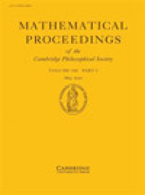 Mathematical Proceedings Of The Cambridge Philosophical Society