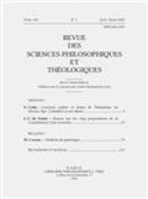 Revue Des Sciences Philosophiques Et Theologiques