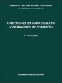 Functiones Et Approximatio Commentarii Mathematici